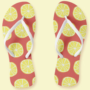 Tongs Citrus Citrus Motif Coloré Jaune Été Amusant