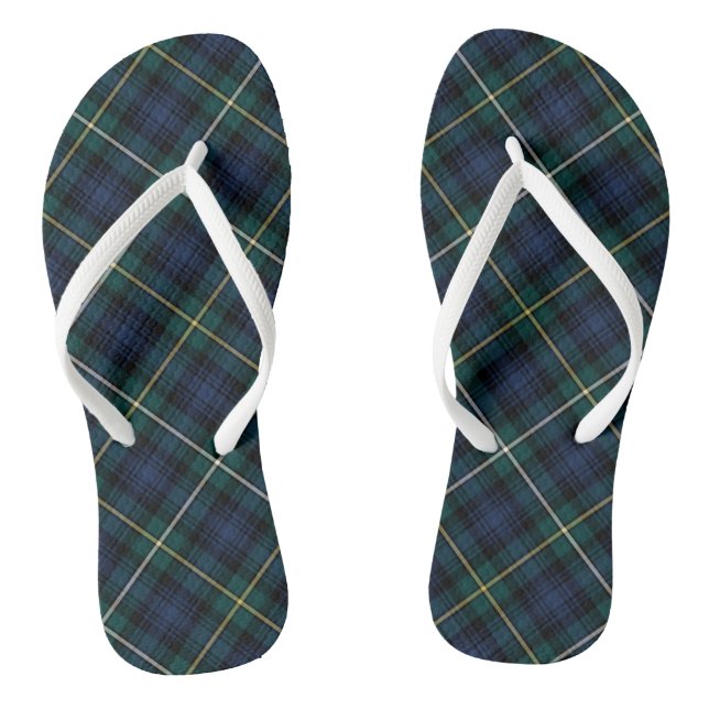 Tongs Clan Campbell Tartan Blue et Green Plaid (Semelle)