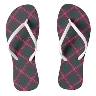 Tongs Clan Crawford Tartan noir rouge et vert plaid