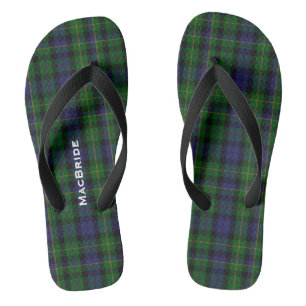 Tongs Clan MacBride Plaid Personnalisé Flip Flops