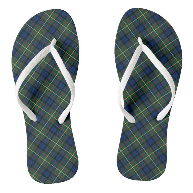 Tongs Clan MacLaren Tartan Plaid écossais bleu et vert (Semelle)