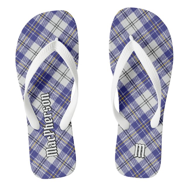 Tongs Clan MacPherson Robe Bleue Tartan Flip Flops (Semelle)