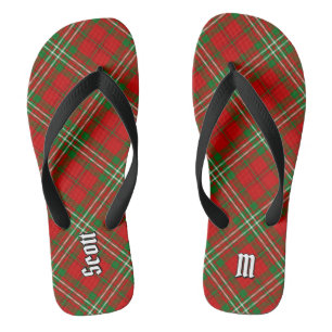 Tongs Clan Scott Red Tartan Tlip Flops