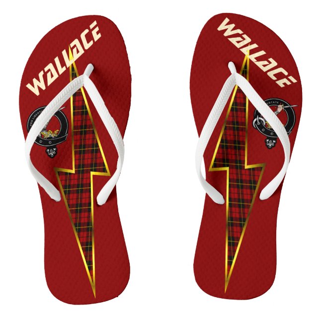 Tongs Clan Wallace Badge Boulon de foudre Rouge (Semelle)