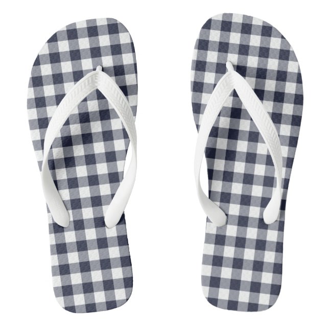 Tongs Classe Bleue Marine En vichy Flip Flops Adulte (Semelle)
