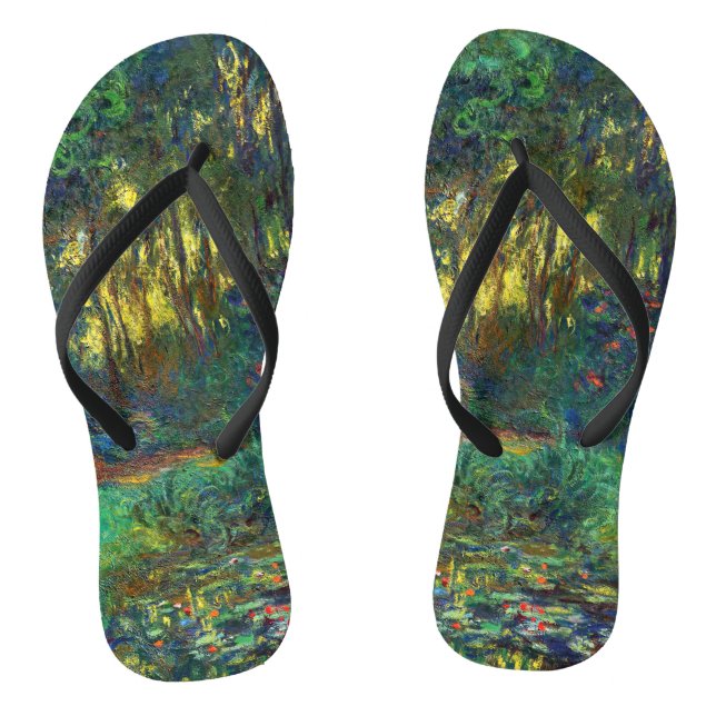 Tongs Claude Monet - Coin d'un étang avec des Nénuphars (Semelle)