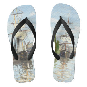Tongs Claude Monet. Navires à cheval sur la Seine à Roue