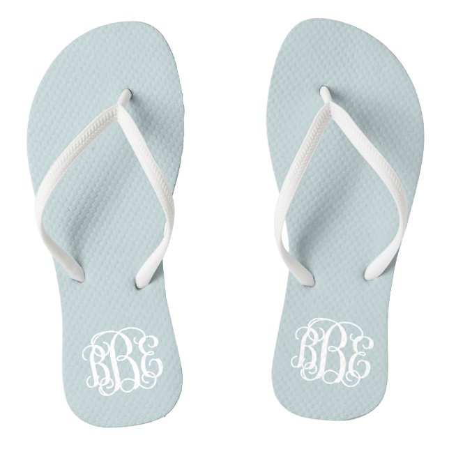 Tongs Cloud Blue Preppy Script Monogramme (Semelle)