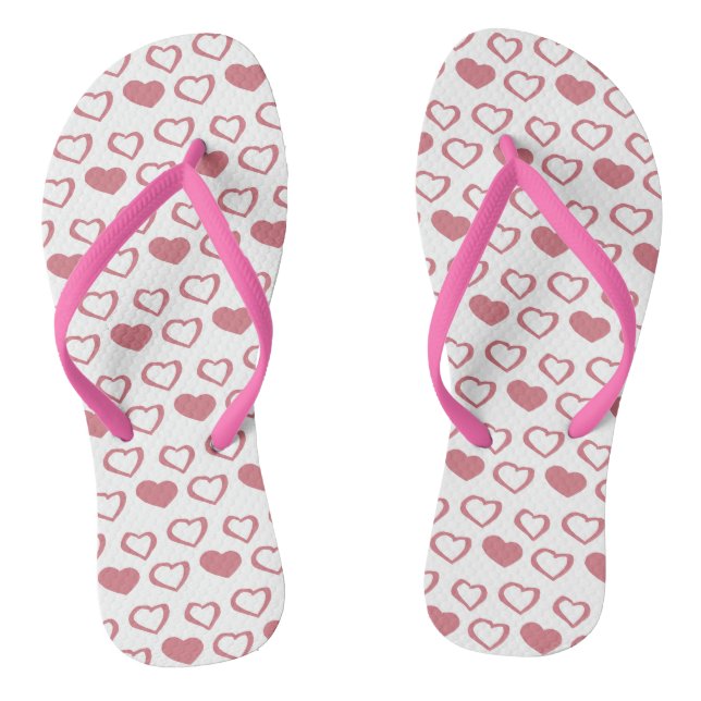 Tongs Coeur rose Valentine Love Motif Flip Flops (Semelle)