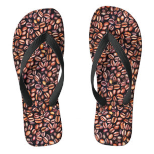 Tongs Coffee Haricots crayon Motif Rustique Brown