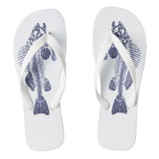 Tongs Concepteur bleu d'os de poissons