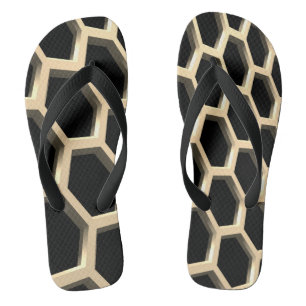 Tongs Conception de motif en hexagone frappant