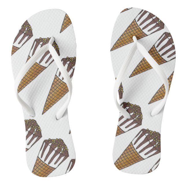Tongs Cône de glace de la boutique de bonbons au chocola (Semelle)