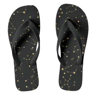 Tongs Constellations du zodiaque noir et or