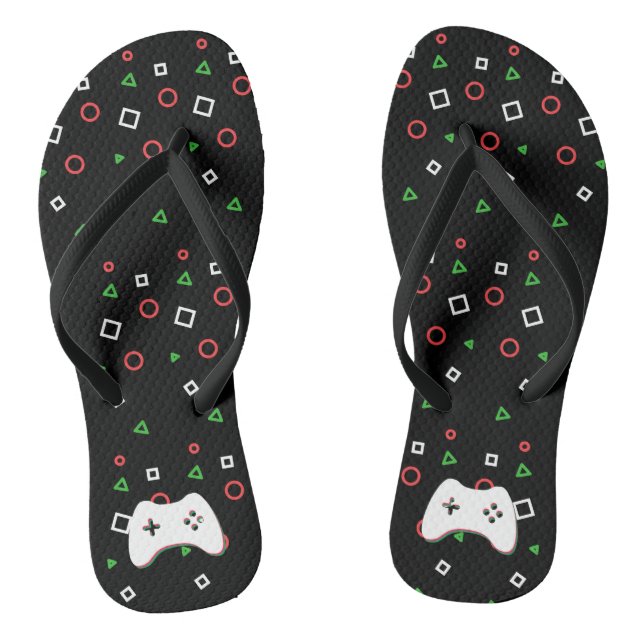 Tongs Contrôleur de jeu vidéo, Let's Play, Red & Green A (Semelle)