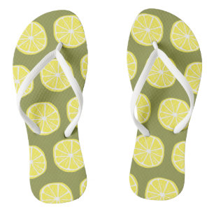 Tongs Cool Lumineuse tranche de citron jaune Motif sur v