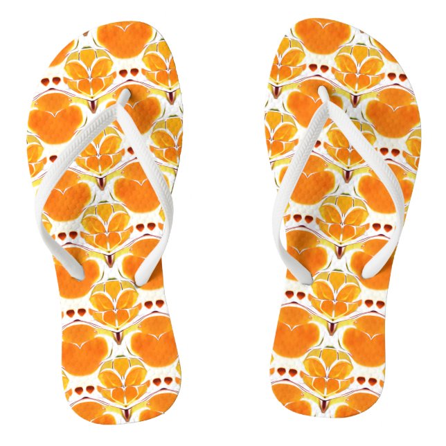 Tongs Coral Orange et crème Motif Batik (Semelle)