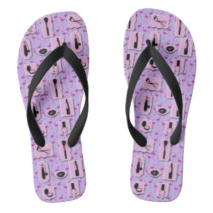 Tongs Cosmétique rose et violet maquillage Flip Flops