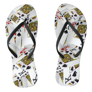 Tongs "Couche royale : Une pile de cartes de poker des r