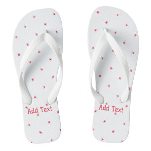 Tongs Couleur rouge avec ajouter du texte imprimé de bel