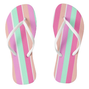 Tongs Couleurs de bonbons rayures