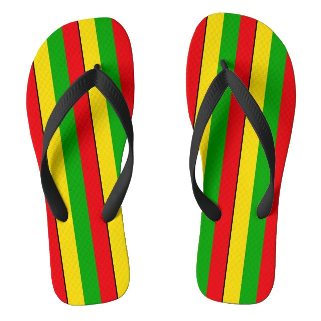 Tongs Couleurs du drapeau Rasta rayées (Semelle)