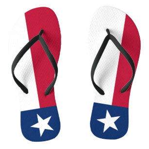 Tongs Courroies minces adultes avec le drapeau du Texas,