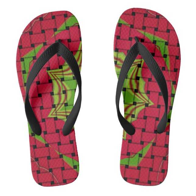 Tongs Créez vos propres flips Joyeux Noël tissés (Semelle)