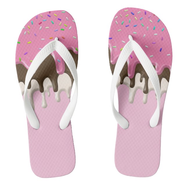 Tongs Crème glacée rosée gelée gouttes gouttes (Semelle)
