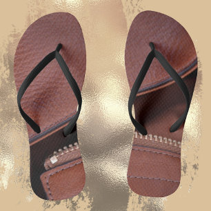 Tongs Cuir dézippé