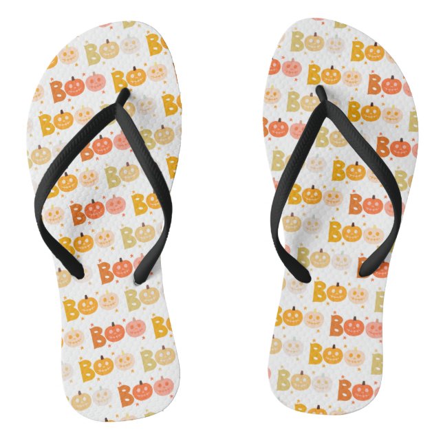 Tongs Cute Halloween Éffrayant Boo Citrouille Déplaisant (Semelle)
