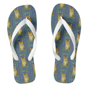 Tongs Cute Kitten au style Art Nouveau Vintage