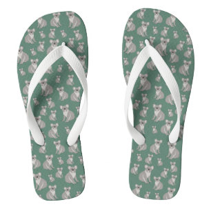 Tongs Cute Koala Eucalyptus Motif vert