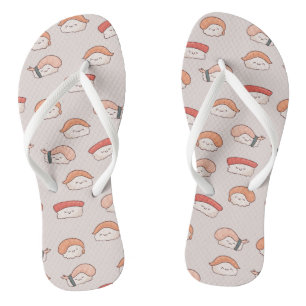 Tongs Cute Nigiri Sushi Motif sans couture