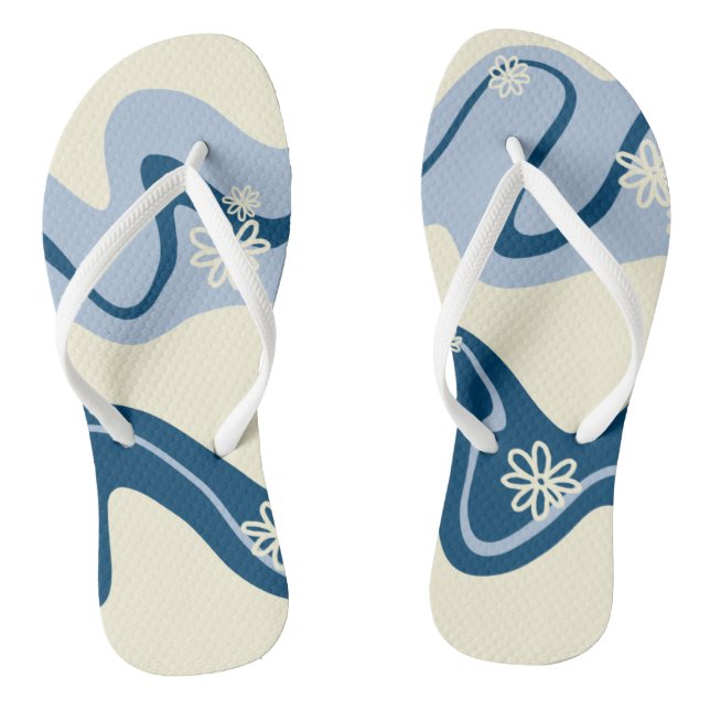 Tongs Daisy Groove - Bleu foncé, Bleu clair et crème (Semelle)