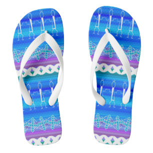 Tongs Danse en ligne bleue
