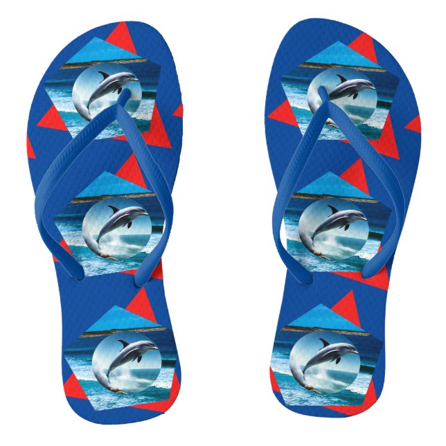 Tongs Dauphin Dansant Sur Les Vagues, Thongs (Semelle)