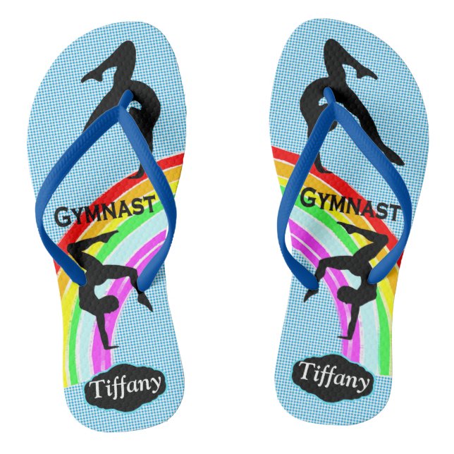 TONGS DE BELLES CHUTES DE GYMNASTICS PERSONNALISÉES BLEU (Semelle)