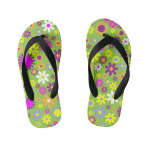 Tongs de fleurs colorées pour enfants