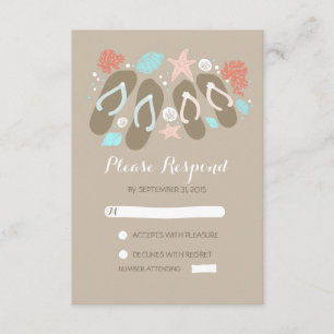 tongs de plage mariage cartes RSVP