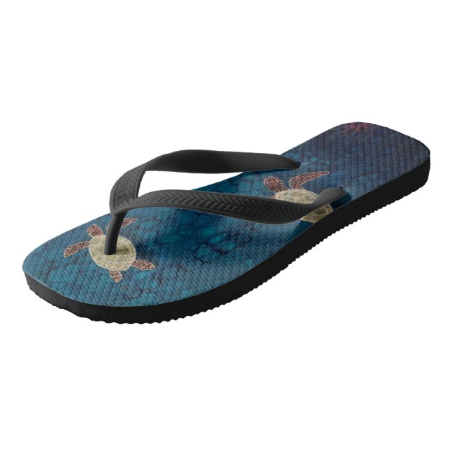 Tongs de tortue de mer, peints à la main (Incliné)