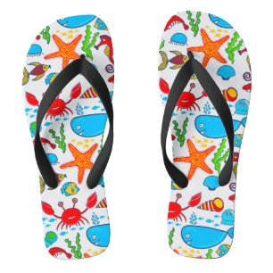 Tongs Décor coloré joli Motif d'illustration 2