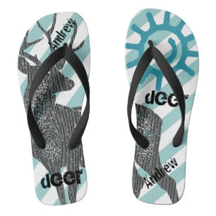 Tongs Deer Andrew (N'Importe Quel Nom) Motif Sun & Strip