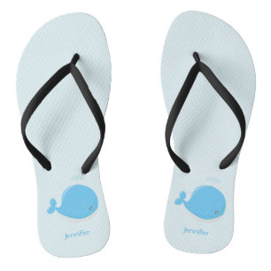 Tongs Dessin de dessin animé féminin de la petite balein