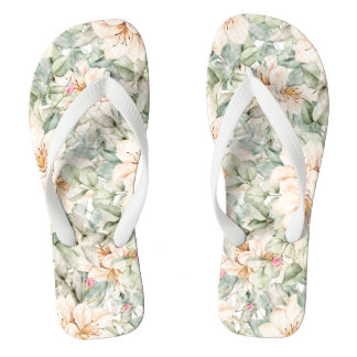 Tongs dessin floral élégant