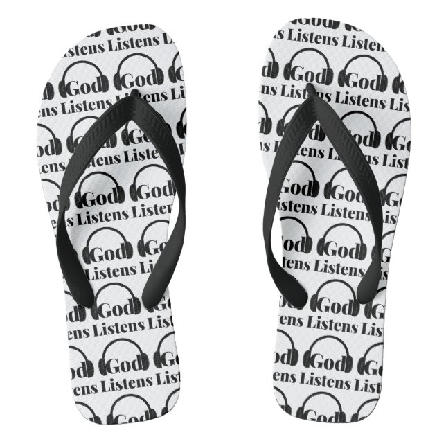Tongs Dieu Écoute La Citation Fondée Sur La Foi Avec L'U (Semelle)