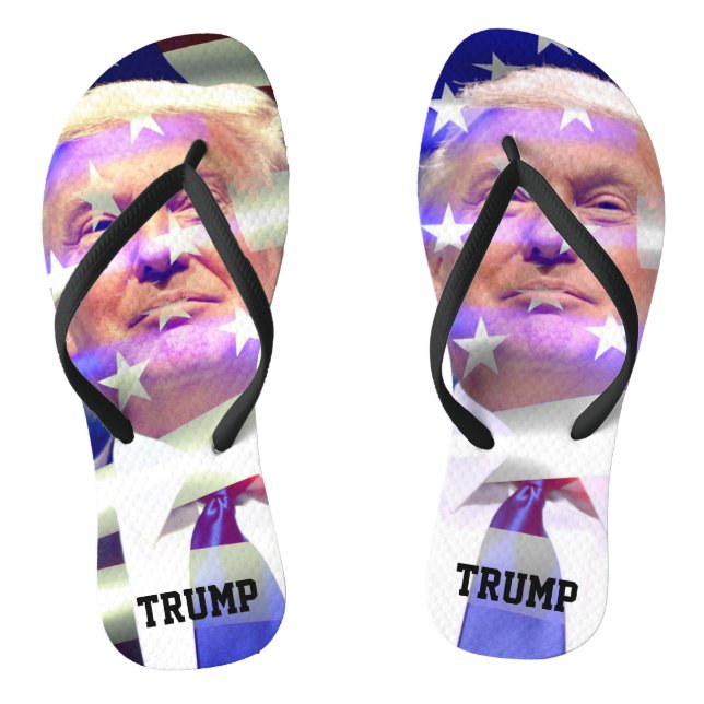 Tongs Donald Trump et drapeau américain (Semelle)