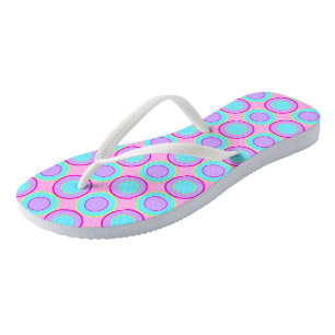 Tongs Donuts Lilac Et Turquoise Avec Remplissage Sur Ros