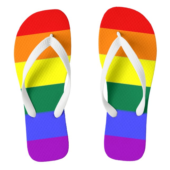 Tongs Drapeau arc-en-ciel LGBT gay pride (Semelle)