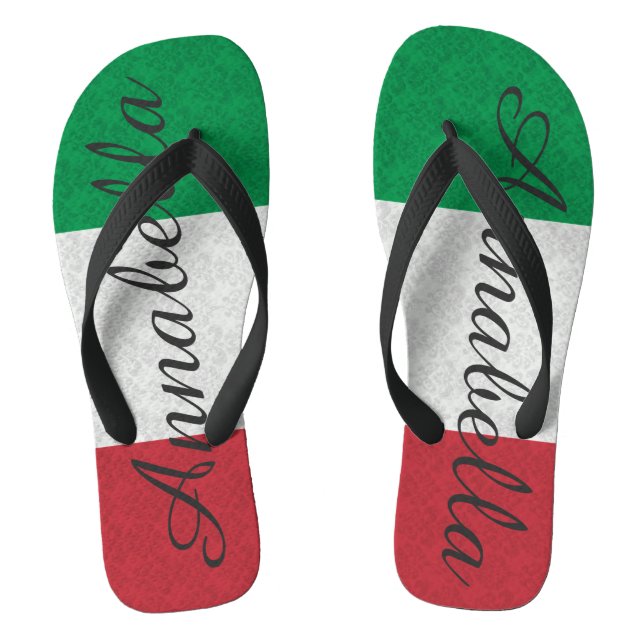 Tongs Drapeau italien personnalisé Damask (Semelle)